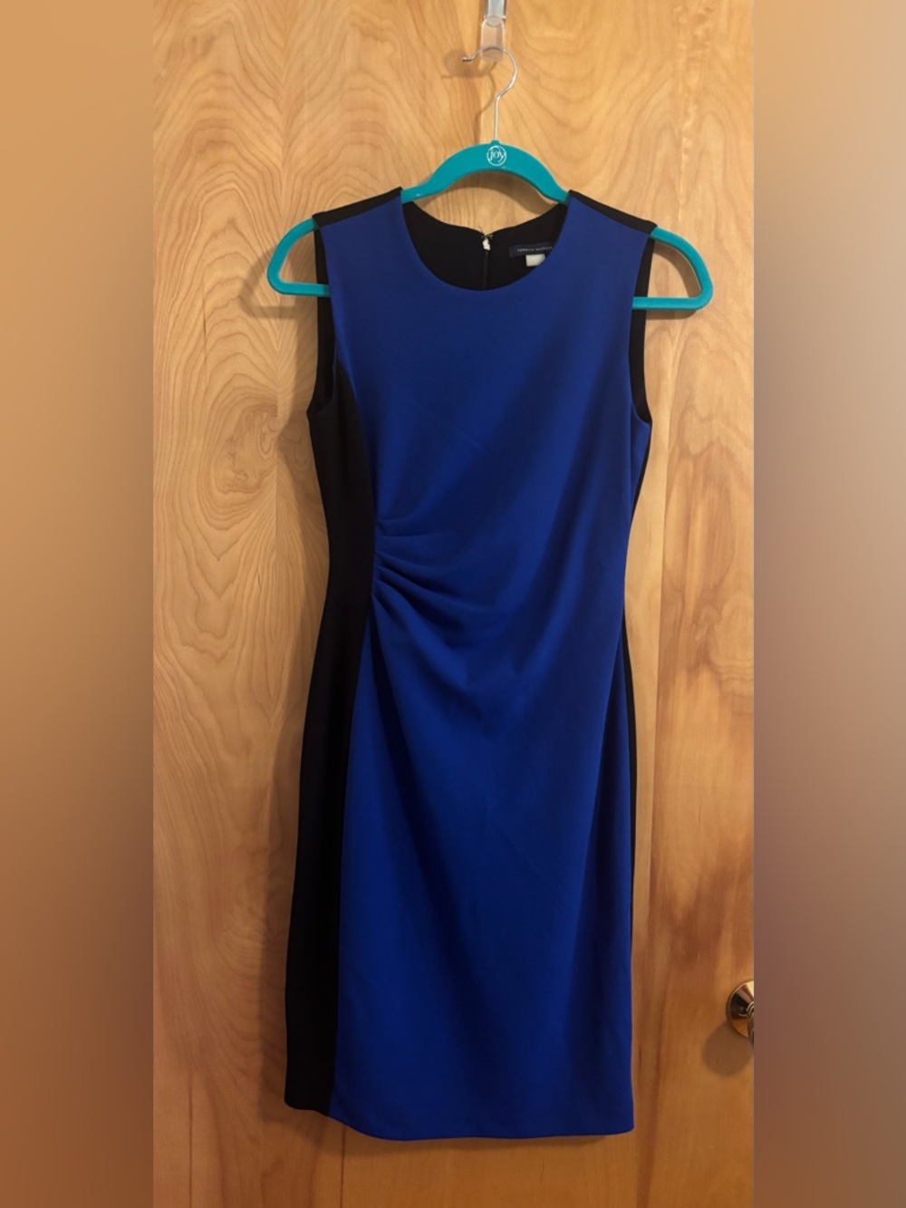 Tommy Hilfiger Royal Blue & Black Midi Sheath Dress